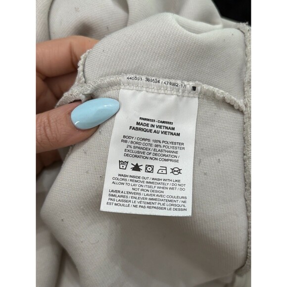 Nike Women's White Ivory Cropped Sherpa Fleece‎ Oversized Sweatshirt Sz L Large - Picture 7 of 8